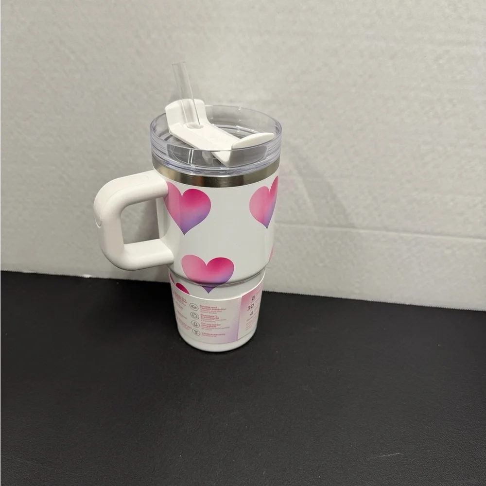 Stanley Quencher H2.0 Tumbler with Pink and Purple Hearts - Picture 3 of 5